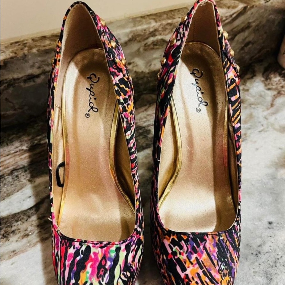 Qupid Vibrant Multicolor Heels